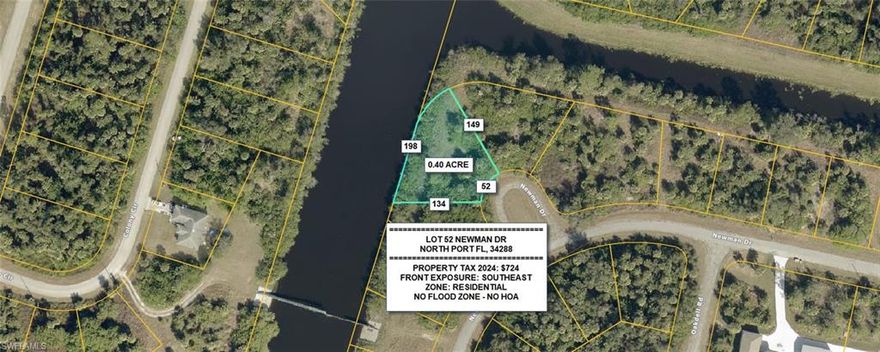 Beautiful waterfront lot in a growing area of North Port, perfect for building your future home with peaceful water views. Conveniently located near shopping, dining, parks, and major roadways. The adjacent lot is also on sale (Lot 53 NEWMAN DR), same owner, sale terms. PACKAGE DEAL IS PREFERRED!