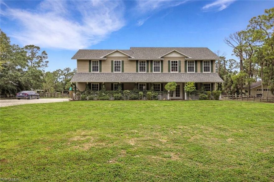 Few properties can match the scale, versatility, and freedom offered at 4700 Skates Circle in Buckingham. The crown jewel has a MASSIVE 3,000+ SQ FT climate-controlled metal garage workshop with spray foam insulation, five oversized overhead doors, a built-out interior office, and additional storage — a rare and invaluable asset for entrepreneurs, tradespeople, collectors, and hobbyists alike. The property also features a STANDBY GENERATOR, and ample room for boats, equipment, and everything in between. Wrapped around it all are 2.5 FULLY FENCED ACRES of open green space beneath mature trees, carrying AG-2 ZONING that opens the door to horses, chickens, goats, and other animals, or simply the luxury of wide open space and true privacy. Yet you are still just minutes from downtown Fort Myers, shopping, dining, and everyday conveniences — close enough to be convenient, far enough to feel free. And now for the part that makes everyone else in the family just as excited — the home itself is nothing short of spectacular. The stunning two-story residence delivers FOUR BEDROOMS PLUS BONUS ROOM, 2.5 BATHS, AND DEN, with multiple living areas designed for everyday comfort and easy entertaining. Step outside to a screened lanai with a HEATED POOL AND SPA that transforms every afternoon into a private resort experience. Properties that offer this combination of workshop, land, zoning, privacy, and location simply do not come around often. Come see what freedom actually looks like. (One or more photo(s) has been virtually staged.)