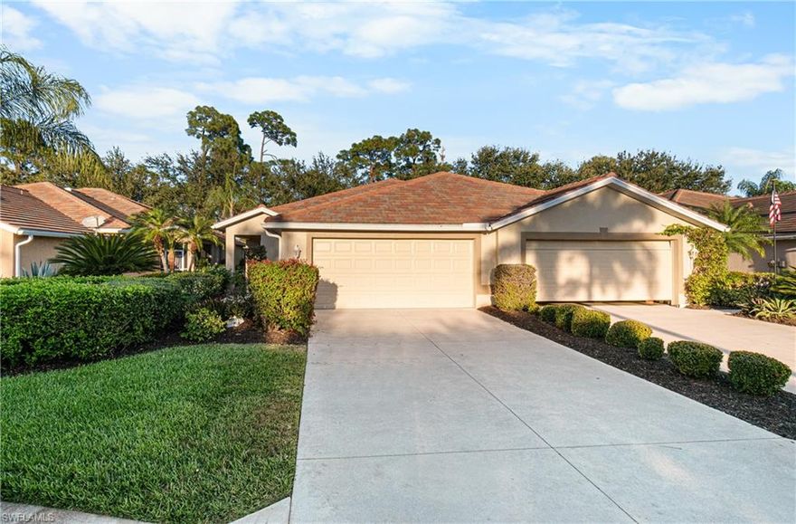 Welcome to Westminster, one of the few gated communities in the Lehigh area, offering security, serenity, and an exceptional lifestyle. This attached villa features a 2 bedroom plus a den, a 2 car garage and a peaceful golf course view - perfect for relaxed Florida living. Enjoy light-filled living spaces with a functional, open layout that is ideal for a full-time residents or seasonal owners. The versatile den is perfect for a home office, guest space or hobby room. Step outside and take in tranquil views of the fairways, creating a calm and scenic backdrop to everyday life. Westminster is known for its treelined streets shaded by majestic oak trees and a guard-gated entrance, providing peace of mind and a strong sense of community. Residence enjoy optional golf memberships, and on-site restaurant, pickleball courts, resort-style swimming, spa and a playground for children, all within the neighborhood. Whether you're seeking a low maintenance home, a secure gated community , or an active lifestyle with outstanding amenities, this villa in Westminster offers outstanding value in a highly desirable Ft Myers location.