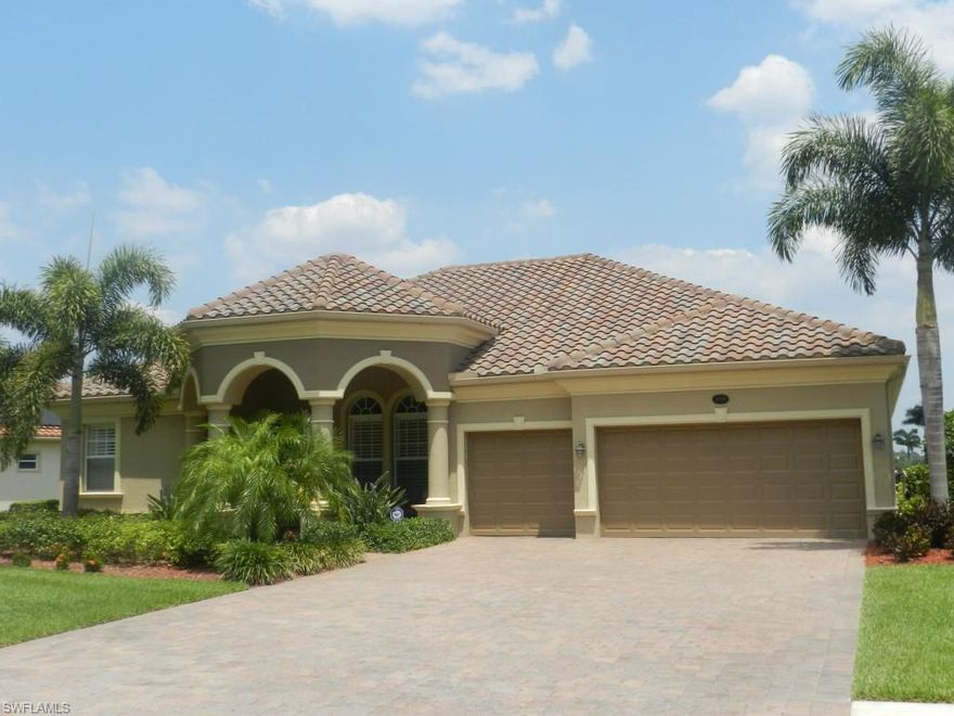 Spectacular Doral Estate Home on an oversized lot with water to golf course view in Heritage Bay. This is a premium home on arguably one of the nicest home sites in the community offering views of the green of hole #22 from the pool area and no homes across the street, just lush preserve area for added privacy. Just a short walk to the clubhouse and practice area.
This beautiful home offers 4 bedrooms, 3 baths, 3 car garage, pool & spa. Some features are electric shutters on the lanai areas and hurricane impact glass on all remaining windows, crown molding, granite in the kitchen and all baths, S.S. appliances, water treatment system, big tile on the diagonal, plantation shutters, window treatments, upgraded lighting and fans and much, much more. Only used as a vacation home this property looks brand new. 
Heritage Bay is located in N. Naples close to beaches & shopping and offers 27 holes of affordable bundled Championship golf, a very active tennis program, clubhouse with fine and casual dining, fitness center with spa.
Furnishings are available outside of closing.