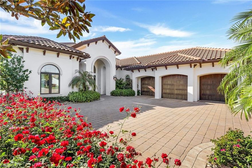 Live the serenity and understated elegance of Talis Park: A West of I-75 Naples 5-star, luxury-designed Norman/Dye golf and tennis resort community. This custom 2016-built contemporary pool/spa home offers 3658 square feet under-air, plus 1,800 square feet of luxury pool/spa/deck, a 3-car garage, and sunny south-facing golf and lake views. The elegant foyer reveals a stunning living room with 14-foot ceilings, two dining areas, a chef's kitchen with Wolf and Sub-Zero appliances, two islands and a wet bar, all offering generous storage and seating. The floor plan flows spaciously from room to room, featuring impact windows and pocket sliders opening to the pool/spa deck with ample seating, outdoor kitchen, fireplace and electric hurricane shades. Experience the superb Talis Park dining/entertainment venues, resort/lap pools, tennis, pickleball, bocce, state-of-the-art fitness/wellness/spa, beach shuttle, dog park, beautiful oak-lined streets & more. Ranked by Golf Digest as one of Florida’s top 20 courses with a total course renovation complete by fall 2023, Talis Park is one of the nation’s premier golf experiences, symbolizing the rare beauty and quality of the entire community.