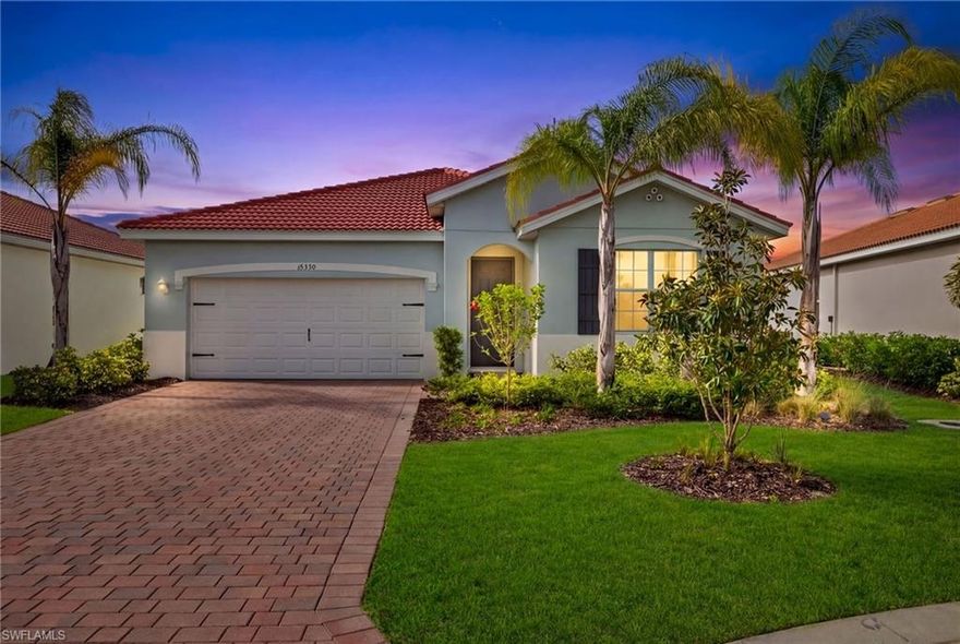 Welcome to easy, resort-style living in Cascades at River Hall! This beautifully maintained 2023 built home offers Impact windows and doors and the perfect blend of modern design and low maintenance comfort in one of Alva’s most sought-after 55+ communities. Featuring the popular Clifton floor plan, this home offers 2 bedrooms + a versatile den, 2 bathrooms, and over 1,800 square feet of thoughtfully designed living space. From the moment you step inside, you’ll love the bright, open layout with tile flooring throughout the main living areas and seamless flow between the kitchen, dining, and great room making it perfect for both relaxing and entertaining. The spacious kitchen is the heart of the home, featuring ample cabinetry, a large island, and plenty of room to gather. Step outside to your private lanai and enjoy peaceful mornings or unwind in the evenings with Florida’s beautiful weather. The split bedroom design offers privacy for guests, while the oversized primary suite boasts a large walk-in closet and a private ensuite bath. Additional highlights include impact windows and doors, a 2-car garage, and a brick paver driveway. Located in the vibrant Cascades at River Hall, residents enjoy a heated resort-style pool and spa, fitness center, tennis, pickleball, bocce, walking trails, and a clubhouse packed with social activities. This home is gently used, move-in ready, and priced to sell. Don’t miss your chance to enjoy the lifestyle you’ve been waiting for!