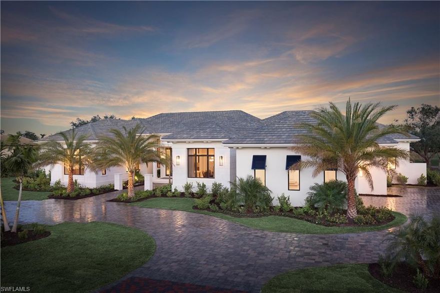 Welcome to the Calista model on M9 by STOCK Signature Homes! From the moment you enter this wonderful home, you will appreciate the quality of workmanship that is Stock Signature Homes!  Vaulted ceilings, open floor plan, spectacular views and an exceptional outdoor living space is what makes this a favored model.   No options spared in this 5506 so ft model.  Spacious guest bedrooms with a great room plan design offers excellent privacy.  the lush grounds of Quail West have made it the hidden gem of Southwest Florida for many years.  36-holes of golf designed by Arthur Hills.  Currently as our incentive, Stock Signature Homes pays the 35K House Membership fee!! Closing Price of $4.005,000 includes Real Property Price of $3,935,710.00 & $69,290.00 for the value of the furnishings that conveyed outside of closing.