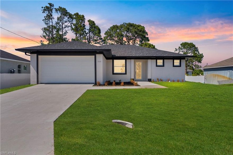 There is something special about being the very first person to call a place home and this brand new construction in the Sunshine neighborhood delivers exactly that feeling.

From the moment you walk in, the space just makes sense. Over 1,600 square feet of bright, open living designed for real life and not just photos. The layout flows effortlessly, giving you room to relax, entertain, and actually enjoy being home. With 3 spacious bedrooms, 2 full baths, and a versatile den, you have flexibility whether you are working from home, hosting guests, or planning for the future.

The kitchen sits at the heart of the home, opening into the living and dining areas so no one feels tucked away. Mornings feel easier here with coffee at the counter, natural light pouring in, and the excitement of everything being brand new.

Location matters, and this one delivers. Situated right next to Sunshine Blvd S with easy access to Lee Blvd and State Road 82, daily commutes, errands, and weekends are simple and convenient. You get the balance of a quiet residential setting while staying connected to everything Southwest Florida has to offer.

Best of all, this home is priced to sell, making it a strong opportunity for buyers looking for new construction, space, and accessibility without stretching beyond what makes sense.

If you have been waiting for a home that feels fresh, functional, and ready for its first chapter, this is it.