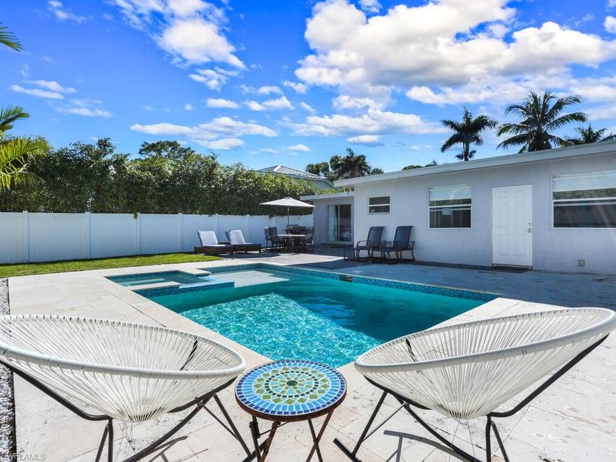 Annual Rental. Experience the ultimate Naples vacation with this stunning 3-bedroom, 3-full bathroom home in the highly sought-after Lake Park neighborhood. Recently renovated, this home features new cabinets, counter tops, appliances, flooring, bathrooms, and an added paver patio in the backyard. The interior of the home is beautifully furnished and fully equipped with all the amenities you need to feel right at home. But it's the outdoor living space that truly sets this rental apart. Step outside to your own private oasis complete with a brand new heated pool and spa, perfect for relaxing after a day at the beach. Located within walking or biking distance to the renowned restaurants and shoppes of 5th Ave S, as well as the beautiful Naples beaches, this vacation rental is the perfect home base for exploring all that Naples has to offer.