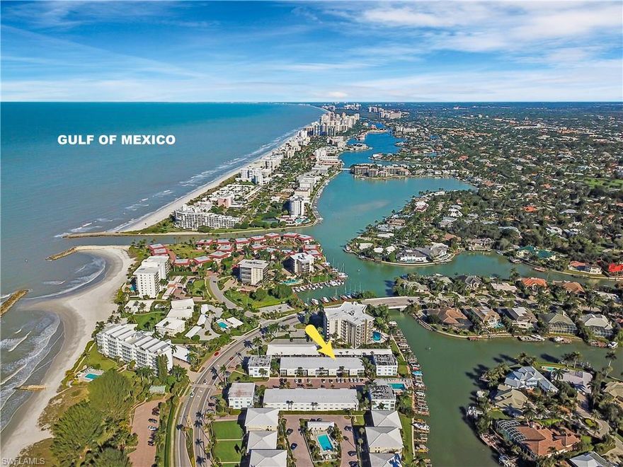 Stunning bayfront condo just steps away from the Gulf! Not only does Port Au Villa offer an amazing Naples location, you can join the Moorings Beach Club and enjoy private beach access, picnic areas, and private restrooms. Meticulously maintained home that has been only seasonally lived and features a wall-to-wall window system in the great room, tile flooring throughout set on diagonal, renovated bathrooms with the master offering a frameless glass shower enclosure, updated kitchen (with granite, designer cabinets, and stainless steel appliances), lots of storage space with large closet systems, and a washer/dryer hook-up (not all condos in PAV have this feature). Being offered TURNKEY and tastefully decorated with high-end furnishings that have a refreshing coastal flair. Port Au Villa is a co-op community offering residents a private waterfront pool area, the opportunity for leasing a private boat dock, & one assigned parking space. Located just across the street from this home is the Moorings Beach Private Park (low membership fee of $100) & Lowdermilk Park-giving you beach access and fun activities, plus it is surrounded some of the best shopping & dining Naples has to offer!