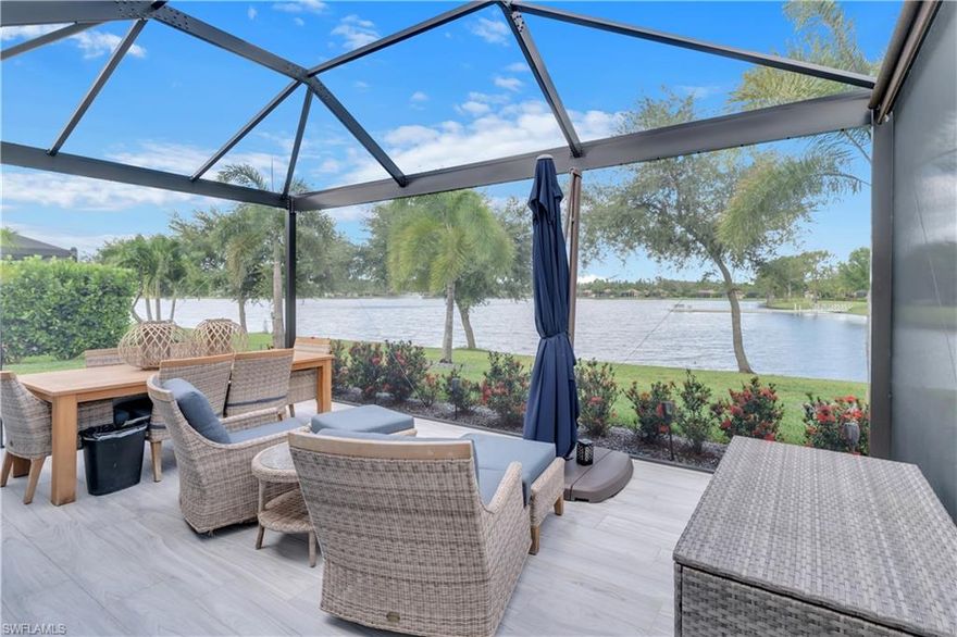 Stunning Waterfront FULLY Furnished Cabana located in the prestigious, newer Golden Palms Luxury Motorcoach Resort in the heart of Southwest Florida. This luxurious 840 s.f. cabana offers relaxation and the perfect setting for entertaining, with stunning lake views from your screened lanai and a cozy fire pit.

Every detail has been meticulously planned, featuring high-end finishes, tray ceilings, recessed lighting, and an extra window that fills the space with natural sunlight. The interior boasts plantation shutters, shiplap walls, top-of-the-line stainless steel appliances, dual ovens, a stunning chandelier, and stylish light fixtures and ceiling fans throughout. The laundry area includes stackable washer and dryer units, beautiful countertops, extra cabinets for additional storage, and a deep sink for easy cleanup.

The spacious bathroom suite includes dual vanities and exquisite tile work in the shower. Relax indoors by your inviting fireplace. The property also features an extended driveway, rollup hurricane shutters, and a golf cart garage with plenty of storage space.

Enjoy an active lifestyle with pickleball courts, a gym, a pool, and a dog park. Unwind in the sauna or entertain at the poolside kitchens. The 22-acre lake offers catch and release fishing, allowing you to be surrounded by nature while being just a short drive to restaurants, shopping, golf courses, airports, and all the Gulf beaches.

This property is priced to sell quickly, so don’t miss out on the chance to own this slice of paradise. Contact us today for more information!