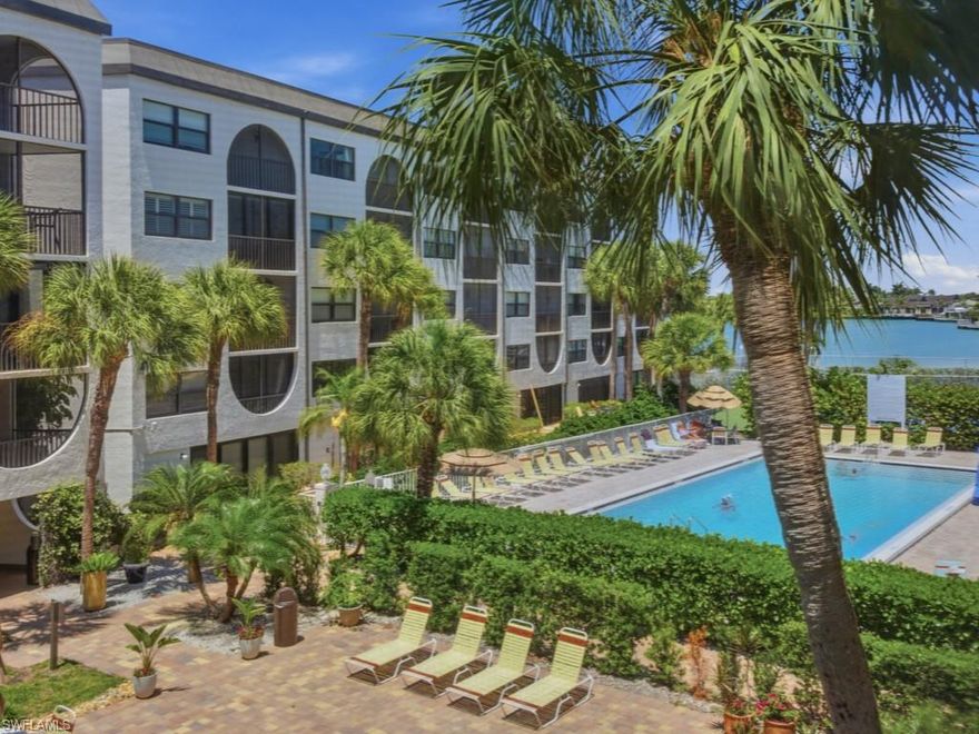 Enjoy island living from this Angler’s Cove residence overlooking the tropical courtyard and pool below. This condo offers an extended living area, impact windows and doors, in-unit washer and dryer, small dishwasher, new toilet, and a walk-in shower with no tub. Major systems have been updated with a water heater installed in 2023 and A/C installed in 2022.

Angler’s Cove is one of Marco Island’s popular waterfront communities, offering direct-access boating, floating docks, two pools, two hot tubs, tennis courts, waterfront dining nearby, and a relaxed resort-style setting. Weekly rentals are allowed, making this a flexible option for personal use, seasonal enjoyment, or rental income. A great opportunity to own in a well-located Marco Island waterfront community with resort-style amenities.