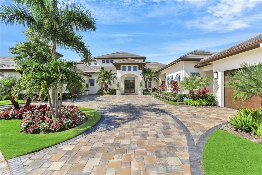 YOUR DREAM LIFESTYLE STARTS HERE! Located on a picturesque, PRIVATE CORNER LOT, this home features 4 bedrooms, 5 baths plus den. There are many luxury upgrades throughout including a stunning 24 foot glacier stone fireplace with lighted shelving, tongue and groove and wood beam ceilings in the kitchen, bedroom, and great room along with Quantum Collection White Oak wood flooring and a backup generator. Enjoy entertaining in your kitchen with upgraded Wolf, Thermador, and Subzero appliances centered around a 3 inch thick Cristallo Quartzite kitchen island with built in lighting. New custom built Butler’s pantry. The master bath has beautiful 2 inch Calcutta Borghini marble vanities and a Kohler steam and Bluetooth shower system. After boating on Lake Como you can pull up to your private dock and enjoy some time in your infinity edge pool. Sheer perfection is what you get with this home at Miromar Lakes.  Miromar Lakes is masterfully designed around 700 acres of fresh water for boating featuring a stunning Clubhouse, fitness center, tennis courts, European Spa & Salon, fishing, skiing and swimming.  It is understandable why Miromar was voted #1 Community in the US.