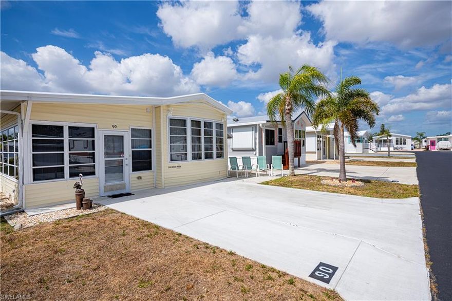 Now offered at $68,000, this is an excellent opportunity to own in Fountain View RV Resort, a well-established 55+ community where you own the land. This 1-bedroom, 1.5-bath manufactured home offers approximately 710 sq. ft. of functional living space and is being sold turnkey for immediate enjoyment or seasonal use.  The home provides ample cabinetry for storage, in-residence laundry, and a roof-over completed in December 2017. The layout offers comfortable living with practical use of space, ideal for a low-maintenance Florida lifestyle.  Fountain View residents enjoy a wide range of amenities including a clubhouse, community pool and spa, bocce, shuffleboard, tennis, volleyball, and more. Optional on-site storage is available for RVs and boats.  Conveniently located near downtown Fort Myers, with quick access to shopping, dining, medical facilities, golf courses, and area beaches. Low monthly HOA of $230 includes lawn care, on-site management, and use of recreational amenities.  At this price point, this property presents strong value within a desirable and active community. Schedule your private showing today.