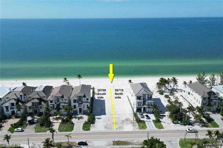 Extraordinary opportunity to own a rarely available Direct Beachfront lot on highly sought-after Bonita Beach. Nestled on the Gulf's edge, it's a dream canvas for your beachfront residence, offering immediate access to the stunning sands and crystal waters of the Gulf of Mexico. The adjacent parcel (26708 Hickory Blvd MLS#223080285) is also listed for sale, allowing for a double lot purchase providing endless possibilities for your dream home or investment. Embrace the Gulfside lifestyle and create a private oasis that's a testament to your unique taste. Don't miss this chance to own a slice of paradise on Bonita Beach, where every day begins and ends with the serenity of the beach at your doorstep. 
In addition, the Multi Compex 26701/703 and 26707/709 Hickory located directly across the street is also for sale and a great opportunity for a beach and Bay ownership.