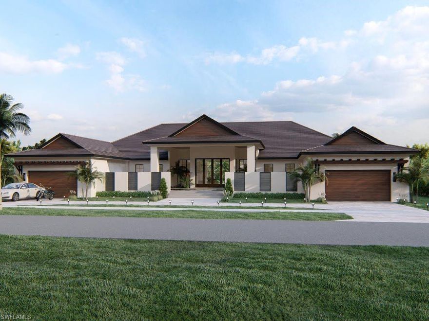 Direct access, island style new construction home in the estate area of Marco Island. 4BR/4BA home offers and exotic entry, gourmet kitchen, resort style pool & spa and a 4K theater room. Builder available to meet with your clients. Completion date 2020. Photo's are artist renderings, colors may not reflect final selections.