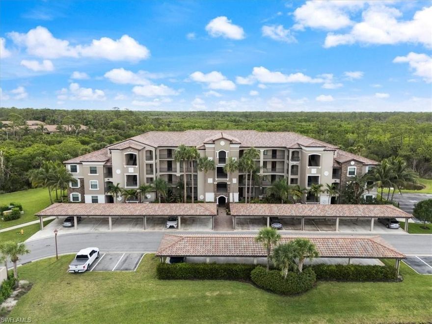 Immediate TPC GOLF MEMBERSHIP Included and  NEW A/C ! This 2-bedroom, 2-bath condo in Treviso Bay offers 1,232 sq. ft. of comfortable living space. Built in 2016, it features a spacious kitchen with plenty of cabinets, a breakfast bar, and an eat-in area. The bedrooms are generously sized, making it a perfect home for full-time living or a seasonal getaway. Treviso Bay is known for its incredible resort-style amenities, including six pools, a main pool with a restaurant and bar, a full fitness center with classes like yoga and Pilates, and an on-site spa. Stay active with eight clay tennis courts, bocce, and pickleball. Conveniently located near both Marco Island and downtown Naples, this condo offers the perfect mix of relaxation, recreation, and accessibility.