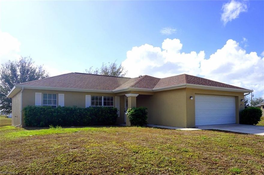 Cozy 3 bedroom, split floor plan home, in excellent location right by Pine Island Rd and Del Prado Blvd N close to Northpoint Shopping Center,  Diplomat Elementary & Middle schools and other major services and roads. House features, all tile floors, screened lanai, walk in closets, NEW roof, NEW water heater, public water and sewage READY to connect (pictures are prior to current renovations)