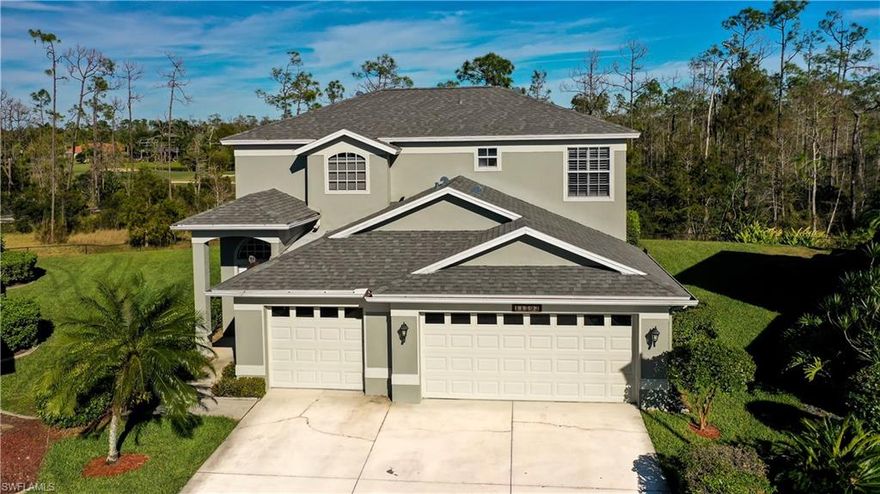 WOW!!! What a location in a very desirable and sought after ESTERO community!This is a Stoneybrook Golf community home you absolutely do not want to miss!—Spacious AND UPDATED 3 Bedrooms PLUS Loft, 2.5 baths, AND 3 car garage all nicely located on a quiet CUL DE SAC! BRAND NEW ROOF REPLACED SEPTEMBER OF 2018! New (2014) high efficiency A/C, new FLOORING DOWNSTAIRS THROUGHOUT, newer ceramic tile in kitchen, New Granite! New Cabinets! plantation shutters, and OVERSIZED screened in lanai with new BUILT IN GAS GRILLING AREA overlooking a private preserve! Stoneybrook is a gated community centrally located between Fort Myers and Naples providing easy access to shopping, beaches and airport. Amenities include: Manned Gatehouse, Fitness Center, junior-Olympic sized pool complete with a large sundeck and spa, 2 satellite pools, Clubhouse, Tennis Court, Volleyball Court, Basketball Court, In Line Skating Rink, Soccer and baseball field, Playground, Sport Courts, Bocce Court, tot lot, Community Center, Library-Reading Room and more… EASY TO SHOW! Book now! NEAR ALL THE BEST SCHOOLS IN THE AREA! NOT FAR to airport or Gulf Coast Town Center or Coconut Point!