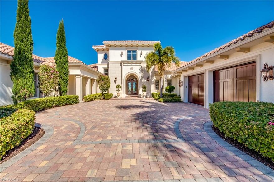 Proudly presenting the most sought-after, unparalleled estate in Miromar Lakes Beach and Golf Club. SouthWest Florida's dream home was designed by the Famous renowned architect Stofft-Cooney. This everlasting custom built waterfront oasis has the most desired lot and location within the community. Designed with water views, attention to every detail, privacy, luxury and entertaining in mind. In addition to the oversized waterfront lot, private location, construction, this estate also has one of the only guest cabanas. Imagine a life in this furnished, designer decorated, immaculately kept one of a kind luxury estate. The private boat dock is ready for your boat with access to 700 acres of freshwater lakes. Three miles of white sand beaches, concierge service, Arthur Hills signature Champion golf course. The Tennis Club at Miromar Lakes encompasses seven lighted Har-Tru Tennis Courts including a center court in an idyllic waterside setting.