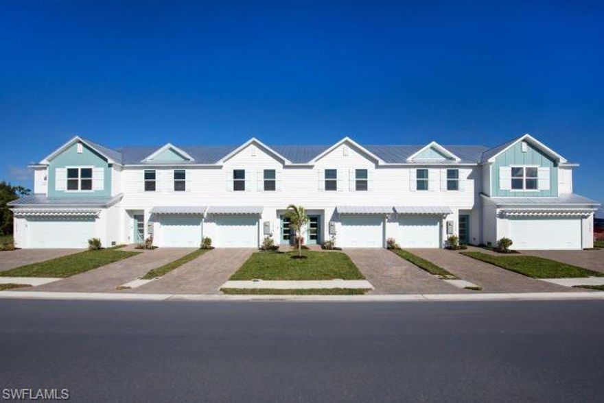 Ready NOW! Orchid Cove delivers one of the most attainable opportunities to own a brand-new home on Pine Island, complete with a private community pool. The St. Lucia is located in Pine Island’s newest townhome neighborhood, just minutes from Matlacha Pass and approximately 10 minutes to Cape Coral, placing golf, fishing, waterfront dining, and stunning Gulf Coast sunsets all within easy reach.

Coastal-inspired architecture, metal roofs, impact windows, and an island-style pool and cabana set the tone for relaxed living. Lawn care and landscaping are included, creating a low-maintenance lifestyle designed for simplicity and ease.

The St. Lucia floor plan lives like a standalone home, with an open-concept main level where the great room, dining area, and kitchen connect seamlessly. The kitchen features granite countertops, a tile backsplash, upgraded cabinetry, stainless steel appliances, a spacious pantry, and an ENERGY STAR® counter-depth French door refrigerator. Sliding glass doors lead to an extended rear patio, filling the space with natural light and creating effortless indoor-outdoor flow. A convenient half bath completes the first floor.

Upstairs, the primary suite provides a generous walk-in closet and a private bath with a tile shower. Two additional bedrooms and a full bath with tile shower. The centrally located laundry area includes pedestal washer and dryer package for added storage and functionality.

A built-in Smart Home Package enhances everyday living with a Ring Video Doorbell, Smart Thermostat, Keyless Entry Smart Door Lock, and Deako Switches. A one-car garage, irrigation system, professional landscaping, and a full builder warranty add lasting value.

Thoughtful design, coastal charm, and modern convenience come together beautifully in The St. Lucia at Orchid Cove.