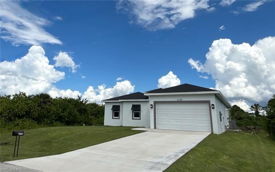 Seller will credit $10,000 concessions towards buyer's closing costs. *** WATERFRONT HOME ON CANAL ***  EXTRA WIDE VIEW IN BACKYARD COMPARED TO MOST HOMES IN THE NEIGHBORHOOD !! Comes with Buyer Warranty **Stunning Modern Home with tens of thousands in upgrades**! Welcome to luxury living in this
 meticulously designed modern home nestled in the heart of Buckingham Fort Myers. Step into elegance with pristine white polished floors that
 exude sophistication and charm throughout the home. - **Designer Kitchen Elements:** The gourmet kitchen features beautiful quartz
 countertops, designer cabinetry, and top-of-the-line appliances, creating a perfect blend of style and functionality. - **Huge covered Patio with
 Lights:** Entertain guests or unwind in style on the spacious covered patio, illuminated by enchanting lights, offering a seamless indoor
outdoor living experience. - **Luxurious Master en-suite:** Retreat to the opulent master bedroom featuring a luxurious en-suite bathroom
 complete with a gorgeous freestanding tub, huge shower, and premium fixtures, providing a sanctuary of relaxation. - Enhancing both
 aesthetics and functionality, decorative shutters, impact windows and doors add a touch of elegance while providing security and peace of mind.- **Prime Location:** Enjoy the convenience of an amazing location offering easy access to amenities, shopping, dining, and entertainment
 options. - **Finest Materials Used:** Every detail of this home reflects quality craftsmanship and attention to detail, with the finest materials
 used throughout to ensure lasting beauty and durability. This exceptional residence offers the epitome of luxury living, combining modern
 elegance with comfort and convenience. Don't miss the opportunity to make this dream home yours. This home has characteristics of a million
 dollar home with an amazing price! Some photos of the furniture in this listing have been virtually
 rendered.