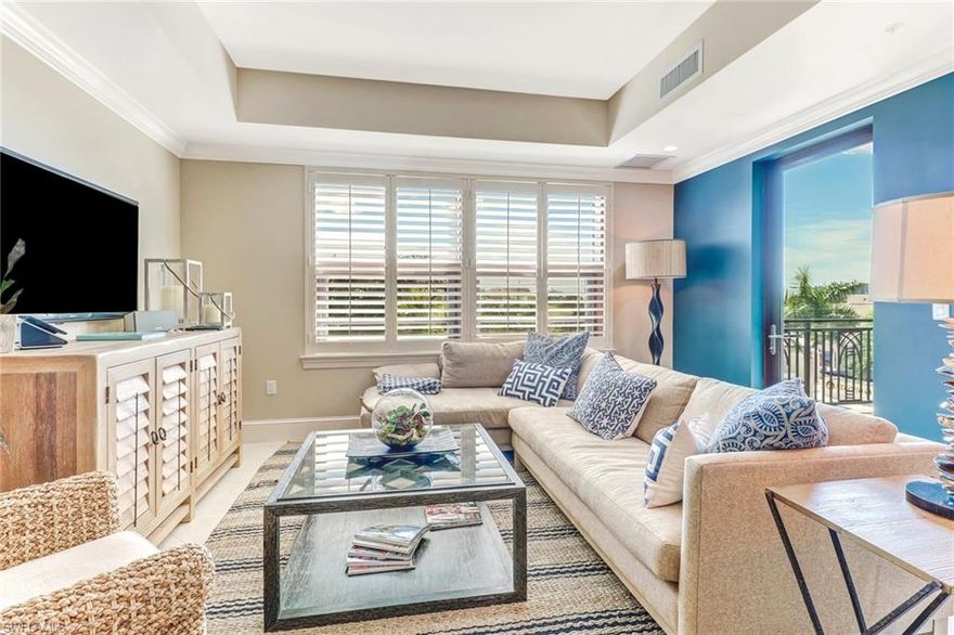 Luxury condo living with a twist in beautiful SWFL! Living in The Strada at Mercato is a unique experience by combining luxury homes with the latest trend in urban living where you live, work, & shop in one upscale, highly desired community. This home is situated on the 4th floor giving it a wonderful view and is being offered TURNKEY. Offering over 1,400sf of living space in a great room-split bedroom design with 2 masters and an amazing open feel to the main living areas with large window systems, large panel sliders, tray & volume ceilings. All luxury units in The Strada have 2 assigned parking spots in the covered controlled-access parking garage. Not only does The Strada at Mercato offer a private rooftop level amenity center that features a 52-foot heated pool with waterfall, hydrotherapy spa, fitness center, & more... it also offers a private beach shuttle for residents & guests. The Mercato is located just off of US41/Tamiami Trail in North Naples less than 2 miles from the gorgeous Gulf of Mexico, and is known for offering some of the best shopping & dining in all of SWFL!