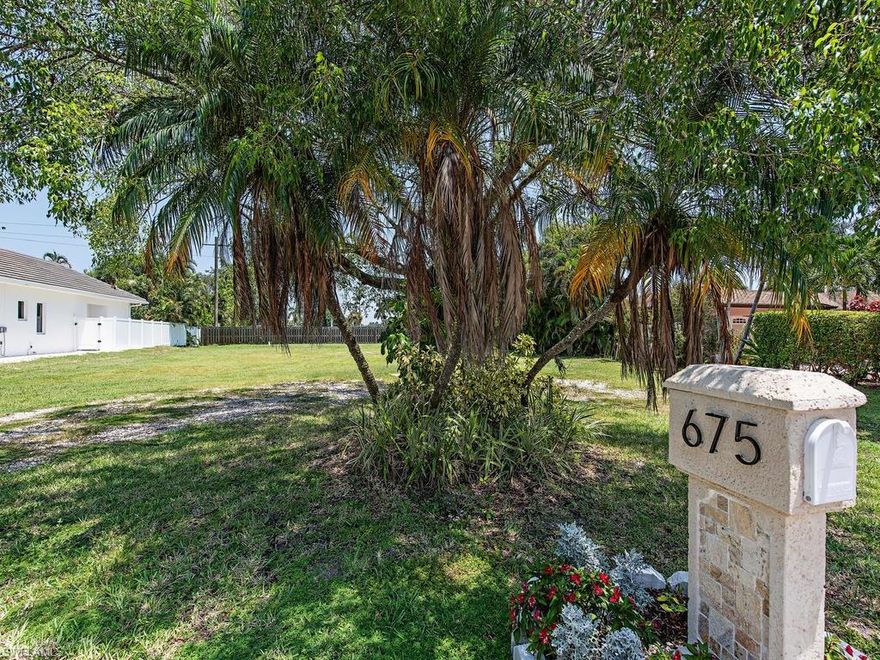 L.1606 This OVERSIZED lot is 90' x 135' x 90' x 135'; .28 acres; Little more than 6 blocks to beach, walk to 5th Ave S. and Naples Beach and Golf Hotel.