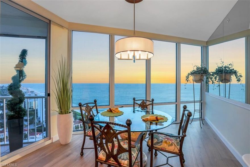 C5363 - GULF AND BAY VIEWS! Spectacularly situated PENTHOUSE on the Gulf in Le Ciel Park Tower! with additional lanai space overlooking Venetian Bay! This 20th floor stunner has everything. Spacious master suite, Guest suite, oversized den, kitchen with floor-to-ceiling Gulf views. The property comes with a PRIVATE, 3-car garage. Walk to Venetian Village world-class shopping and dining and stroll along the white sands of the Gulf beach. Le Ciel Park Tower has recently renovated lobby and amenity spaces including a beachfront pool and spa, fitness center, club room and guest suites.