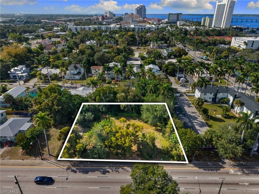 Vacant residential and mixed-use Urban General (U-GEN) lot ideally positioned adjacent to the ONE and ALLURE luxury condominium towers. The property is located in close proximity to the historic Downtown Fort Myers River District, a true waterfront jewel that seamlessly blends rich history with a vibrant, modern urban lifestyle creating an unmatched destination for living, working, and entertainment. Through strategic redevelopment led by the Community Redevelopment Agency (CRA), Downtown Fort Myers has been revitalized into a dynamic and growing urban core known as “The City of Palms.” In recent years, the district has attracted a diverse mix of new businesses, including dining, retail, arts, and cultural venues, making it an increasingly popular destination for both residents and visitors. The area offers a rare combination of tropical charm, urban energy, and year-round entertainment. This mixed-use lot in the Fort Myers River District is zoned Urban General, allowing for a wide range of permitted uses, including work/live spaces, office, multi-family, and single-family development. The property benefits from strong commercial visibility and is located approximately 160 feet from a signalized intersection at First Street. Fort Myers continues to experience significant growth, with numerous projects currently in both the planning and permitting stages. Notable nearby developments include Montage at Midtown, a major mixed-use project featuring residential, commercial, and structured parking, including a four-story multifamily complex with 321 apartments, a five-story amenity building, and a 585-space parking garage. With approximately 24,000 AADT (Annual Average Daily Traffic) and its strategic location within a rapidly evolving urban district, this property represents an exceptional opportunity for future development.