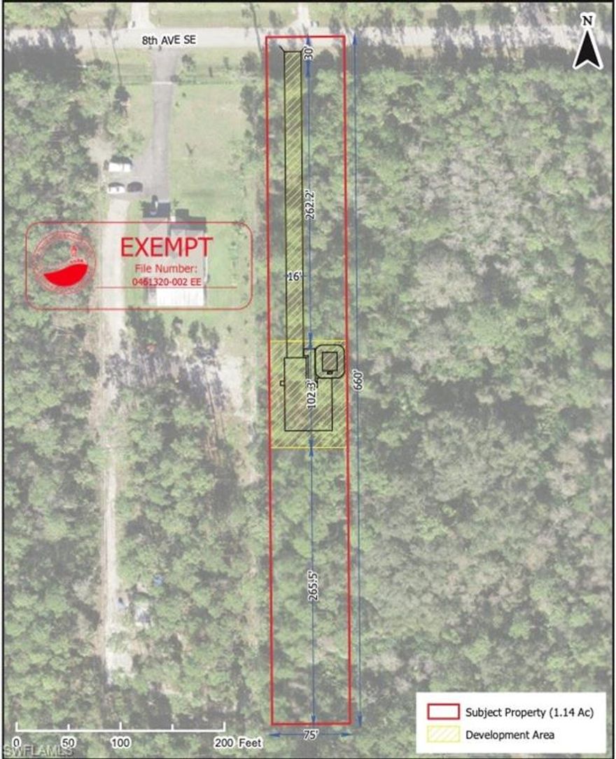 1.14-acre lot in Golden Gate Estates with Verified Exemption from the Florida Department of Environmental Protection (FDEP), offering a major advantage for buyers looking to build. The exemption confirms that construction of a single-family residence and associated improvements qualifies under Chapter 62-330.051(13)(a), F.A.C., meaning no state environmental resource permit is required for the proposed project as submitted.

Exemption letter and site plan already completed, helping streamline the building process and reduce permitting timelines and costs.
Exemption Letter available upon request.

Great opportunity for builders, investors, or end-users seeking to build a homesite in a growing area.

Property is sold as-is. Buyer to conduct all due diligence regarding lot conditions, zoning, wetland and environmental factors, permitting, and buildability, and to verify any additional federal (USACE) and local permitting requirements. Seller and listing broker make no representations or warranties relating to the property.