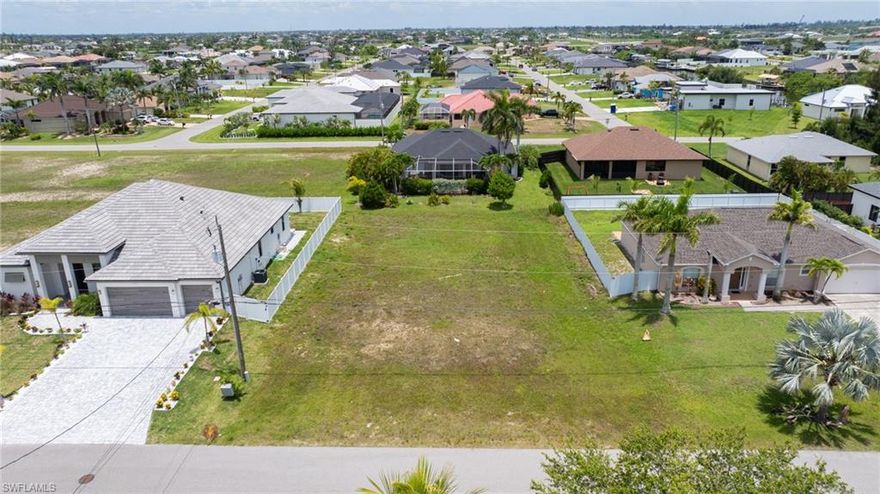 Build your dream home or secure a smart investment at 105 NW 35th Pl, Cape Coral, FL 33993, ideally positioned in one of Cape Coral’s fastest-growing areas. The City of Cape Coral has recently approved the highly anticipated 7 Islands Project, bringing future waterfront dining, entertainment, marinas, and long-term value growth just minutes away.
This lot offers unbeatable convenience with Publix, AutoZone, marinas, and everyday essentials nearby. Enjoy quick access to Burnt Store Road, where Mexican, Chinese, and Japanese restaurants are all less than 5 minutes away, making dining options easy and diverse. The colorful waterfront community and fishing destination of the Island of Matlacha is also just a short drive away.
Nearby churches, parks, and recreational areas add to the strong neighborhood appeal, perfect for full-time residents or seasonal living. The property is located on city water and sewer, saving time and cost when building.
With continued development, expanding infrastructure, and proximity to major projects and amenities, this lot presents an excellent opportunity to build or invest in Cape Coral’s future. Invest before there aren't any lots available left to purchase within this community!