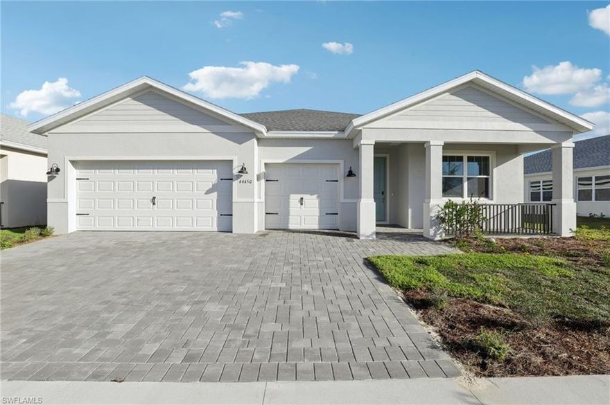 BRAND NEW energy - efficient home ready NOW! This home features a spacious 3-car garage and oversized laundry room that is great for extra storage. The flex room can be used as a hobby room or bonus area. Enjoy entertaining outdoors on the covered lanai.  Visit Crescent Lakes and
explore a gated community of single-family homes for sale in Southwest FL. The solar powered, master planned community Babcock Ranch
offers resort-style amenities, shopping and dining, and a unique green STEAM based school. Homeowners will have access to a private amenity
center as well. Schedule a community tour today and see the innovative, energy-efficient features that our homes are known for. Each of our
homes is built with innovative, energy-efficient features designed to help you enjoy more savings, better health, real comfort and peace of
mind.