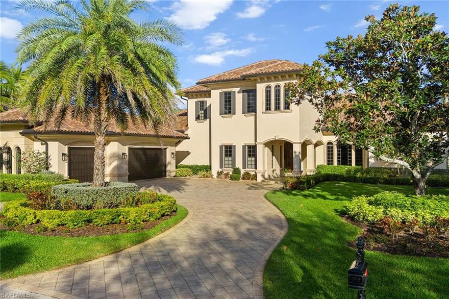 From the moment you enter, this completely reimagined estate commands attention with its unrivaled position on a premium lot, delivering panoramic views spanning the entire 537-yard ninth hole of Renaissance’s Arthur Hills championship course. In the exclusive Terabella neighborhood, this architecturally redesigned residence blends bespoke craftsmanship with contemporary sophistication across expansive indoor and outdoor living spaces. The fenced outdoor living area is an entertainer’s dream, featuring a new custom-designed saltwater pool and spa with LED-lit water features, spacious covered dining terraces, a built-in outdoor kitchen and fresh tropical landscaping. New pavers and upgraded hardscaping further enhance the functionality and elegance of the space. Inside, the chef’s kitchen is anchored by dual islands topped with quartz countertops, custom ebony cabinetry, designer pendant lighting and a suite of high-end appliances. The first-floor primary suite serves as a private retreat with a spa-inspired bath, including dual vanities, a soaking tub, custom cabinetry and a walk-through shower. Large picture windows capture sweeping lake and golf course views, filling the space with natural light. Each guest suite includes a private en-suite bath, including a secluded cabana suite ideal for visitors. Two flex spaces provide options for media, fitness or executive office use. Upstairs, a second oversized primary suite includes a private balcony overlooking the pool and golf course, an expansive media room, and a kitchenette with optional full kitchen conversion. Additional upgrades include wood garage doors, a custom wood front door, and all storm-rated windows and doors. A new clay tile roof (installed December 2022) features double underlayment, a 10-year roof warranty on repairs and a 30-year material warranty. The property also includes a whole-home generator (2022), two buried 500-gallon propane tanks, tankless gas water heaters, an air-conditioned garage, newer HVAC systems and a completely upgraded pool system. Residents of Renaissance enjoy a gated lifestyle with access to resort amenities including six red clay tennis courts, two pickleball courts, two bocce courts, a full-service spa and fitness center, and a resort-style pool pavilion. Immediate golf memberships are available.