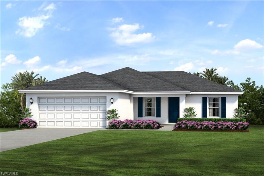 New construction!! The Sanibel floorplan in the Signature Series. Beautiful 3 bedroom home. Home includes a 1 year 
warranty and a 10 yr structural warranty. Open floor plan with cathedral ceilings and center island kitchen. Spacious 
living room leads to large covered lanai so you can enjoy the SW Florida lifestyle! Features include: Concrete Block 
Construction, Under truss lanai, high efficiency AC system, Moen plumbing fixtures, Dimensional Shingles, PGT Low E 
Insulated windows, 30” upper cabinets, stainless steel kitchen appliance package, irrigation system, water treatment 
system, tile in kitchen and baths, walk in shower in master bath, Concrete Driveway. Pictures shown are of a completed 
home and features may differ. You will not find another new construction home at this price with this quality of 
construction. Renderings, photos & virtual tour are of like model and are used for display purposes only.