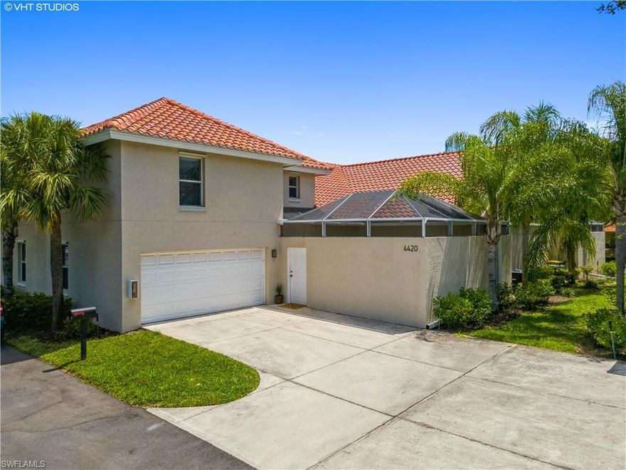 Don't miss this beautiful courtyard Villa tucked away in the North Naples Community of Quail Woods Courtyards.  This 2-story Courtyard Villa features 3 Bedrooms Plus Loft/Office, 2.5 Bathrooms, and 2-Car Attached Garage. The moment you walk into this architecturally unique villa, you will be greeted by vaulted ceilings in the living area and plenty of natural light to put a smile on your face.    The rest of the main floor flows into the kitchen, laundry closet, 1/2 bath, and primary bedroom suite w/ dual sinks.  To top it off, the primary bedroom, kitchen & dining room overlooks your private large tiled screen-enclosed courtyard.  Upstairs you will find 2 guest bedrooms, 1 bathroom, and an open loft/office space.  The community features a community pool, tennis courts, and conveniently located near Seed to Table, shops, dining, beaches, I-75, Mercato, and Delnor Wiggins Pass State Park.