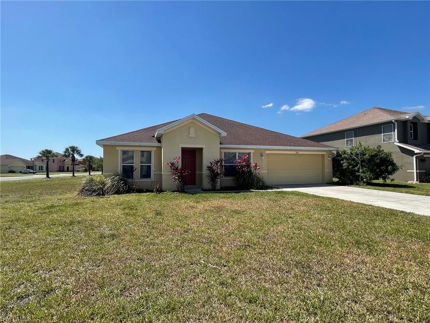 Town Lakes in Lehigh Acres is a gated community just off Williams Avenue. It has security, central sewer and water and has a consistent look to the community since most of it was built by just one builder. There have been a few newer homes with another builder, but the design is similar. The homes are concrete block with stucco and are a modern Florida style. This home is a 3 bedroom plus Den, 2 full bathrooms, built in 2006 and is located on a lake within the community. It has an open floor plan with a formal dining/living room combination and a separate family room with an island kitchen. The Master suite is separate from the other bedrooms and is at the rear of the home with a lake view. It has a 2 car garage and storage within plus a sidewalk for safety. Come see one of the few gated communities in Lehigh Acres and start your comfortable lifestyle in Town Lakes.