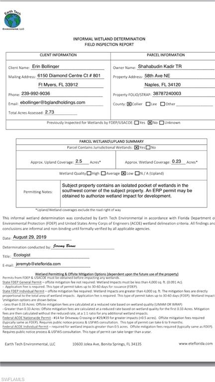 GOLDEN GATE ESTATES - Land