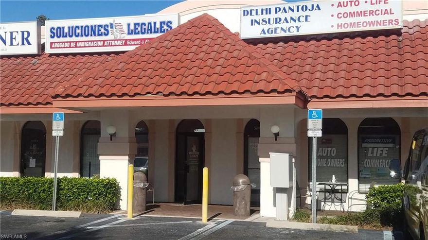 Former Attorney office located across the street from the Collier County Courthouse.  Ready for immediate occupancy.  There is a large rectangular illuminated sign on the building facade that Tenant may utilize, however Landlord does not warrant the condition of the sign.  Abundant parking in front and rear of building.   
CAM is estimated at $4.91 per square foot.  Total rent inclusive of taxes, etc is $1943.71.
