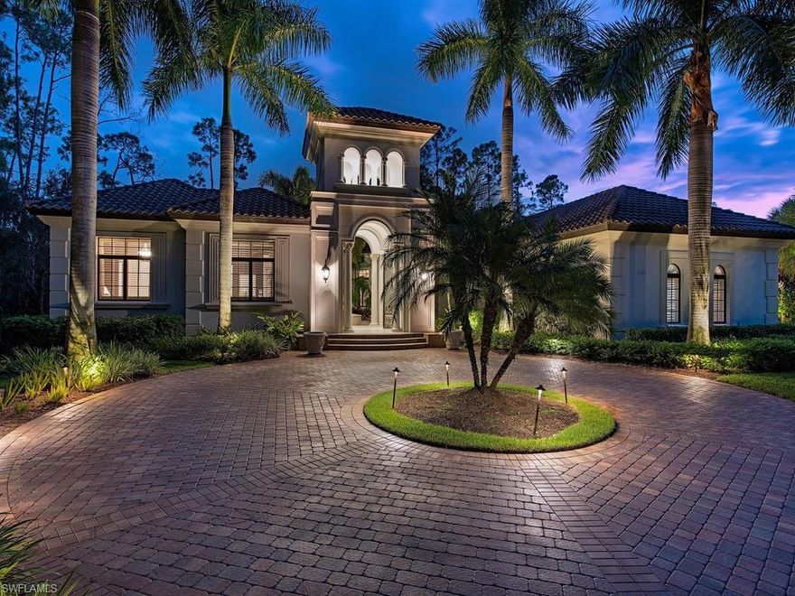 Extraordinary 4 bedroom + den, 4 full bath and 2 half bath estate boasts magnificent views from the oversized lot, including double fairway views of the Tom Fazio Championship Designed North Course. This breathtaking estate features amazing designer elements including volume and tray ceilings with intricate detailing, crown moldings, expansive windows, faux finishing, arched passageways, intricate columns, gorgeous granite countertops & French doors. Other exquisite features of this elaborate home include a wine cellar, wet bar, impressive movie theater/entertainment area with 98 inch flat screen 4K led TV, fully automated lighting system, remarkable exterior lighting, 2 sparkling water fountains, 4 separate private patios, a courtyard & incomparable southwestern views from the outdoor lanai with a relaxing pool and spa. Guests will enjoy the private cabana with morning kitchen amenities. This home combines the perfect balance of technology, comfort and luxury in tropical paradise.