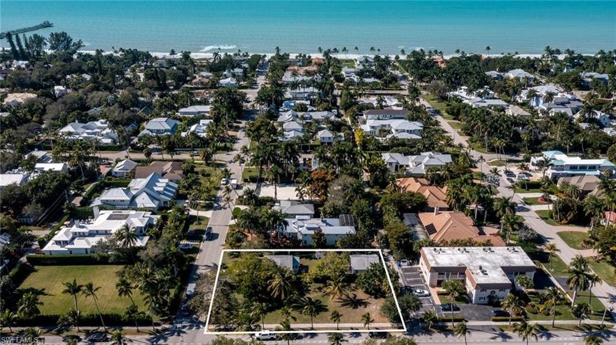 Incredibly rare oversized parcel situated right in the best Old Naples location within walking distance to everything. 2 blocks to the beach, two blocks to 3rd Street Amenities, and five blocks to 5th Avenue South shops and dining.