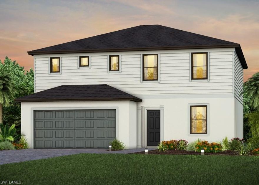 If space, views, and a very exclusive home are what you are after, look no further than this Thompson model in Caloosa Cove.  This home is on a premium lake lot with large water views out the back.  Enjoy the large, open concept kitchen and living area, massive upstairs loft space, and enclosed flex room – this home has it all.  Coming with all, brand new Whirlpool appliances, impact windows, a large 2-car garage, and spacious bedrooms, you will feel right at home day one.  There are very few Thompsons being built in Caloosa Cove so come see this one before it’s gone.