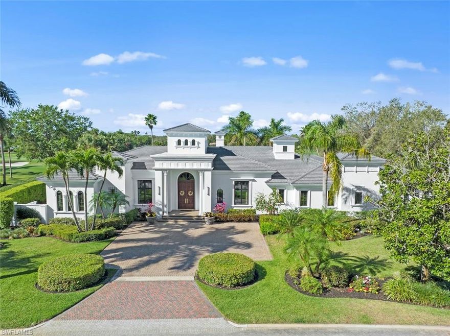 This lovely estate home overlooking the 9th green of the lakes course has plenty of room to roam.   This home boasts 5715 Sq ft. Enjoy sunsets daily on the over sized lanai that has a stunning outdoor area and sits on almost an acre of land plus a great location to the clubhouse and driving range.  When you enter the owners suite you will be in the peaceful sitting area with an electric fireplace.  The oversized owners suite also offers His & Her separate bathrooms, a steam shower,  jetted tub, massage room, large custom closets and a morning bar.  This area is truly a private retreat. A chefs kitchen with a gas cooktop plus electric, two Meile Dishwashers and a warming drawer. This home comes with a 2 full car garage plus a golf cart garage. The roof was replaced in 2021, the exterior was freshly painted in 2022 and a new pool pump was added in 2020.   All of this in the beautiful community of Quail West !

--