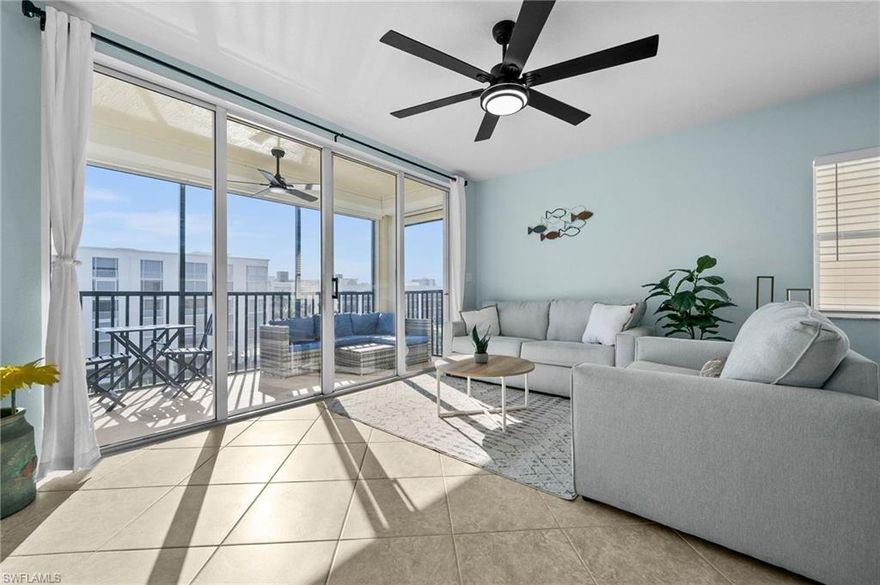 Welcome to your slice of paradise in Fort Myers, Florida! This stunning 4th-floor condo with views of the bay offers the ultimate beach lifestyle with deeded beach access to the pristine shores just steps away. Seller financing or lease Option available  Three Bedroom Two Bathroom. The open and airy layout boasts breathtaking views of the surrounding area, filling your home with natural light and ocean breezes. Option to purchase a boat dock in the community Inside, you’ll find a beautifully updated kitchen with sleek granite countertops, modern stainless steel appliances, and a cozy breakfast bar perfect for enjoying morning coffee. The spacious living area features large sliding glass doors leading to a private screened-in balcony, where you can relax and soak in the views of the lush surroundings and the serene waterfront breeze. The condo offers three generously sized bedrooms, each with ample closet space and stylish ceiling fans for added comfort. The master suite includes a private en-suite bathroom with dual sinks and a walk-in shower, providing a spa-like retreat. The guest bathroom is equally impressive with modern fixtures and a clean, contemporary design. Residents of this desirable community enjoy access to a range of amenities, including a sparkling community pool, a well-appointed clubhouse, tennis, deeded fishing pier, deeded beach access, pickle ball, golf putting and driving cage, bocce ball and walking paths option to purchase a boat dock for direct access to the Gulf waters. With an elevator for convenience and a location that offers both tranquility and easy access to Fort Myers’ vibrant dining and shopping scenes, this condo is the perfect blend of luxury and leisure. Don’t miss the chance to make this beachside haven your new home. discover the perfect combination of comfort, convenience, and coastal charm! Highlight shutters on the laini