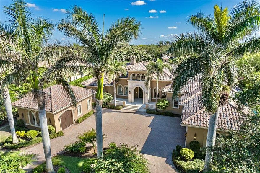 Recently reimagined, this home is one you'll want to experience. The home was built in 2008 and went through a complete update offering over 7,300 sq/ft, 7 bedrooms, 6 full baths and 2 half baths, recently added screened lanai with picture windows to capture the view, completely new master bath with its own washer and dryer, stunning home theater room, infinity edge resort style pool with all new waterline tile, cabana guest quarters, large study with built-ins, detached guest house, climate-controlled wine cellar and full home generator. Relax poolside in the covered loggia and take in the gorgeous lake and golf course views while you grill and entertain in your amazing outdoor space.  The homes split floorpan provides the perfect layout offering privacy and luxury while still providing a comfy feeling home.  Additional features include a detached exercise room, golf cart garage,  air conditioned 3 car garage, gorgeous marble flooring that has been recently resurfaced. Located within the award-winning Grey Oaks Country Club offering 30,000 sq/ft health and wellness facility, lagoon beach entry pool, fire pits, indoor/outdoor restaurant and bar, tennis center, and golf training facility.