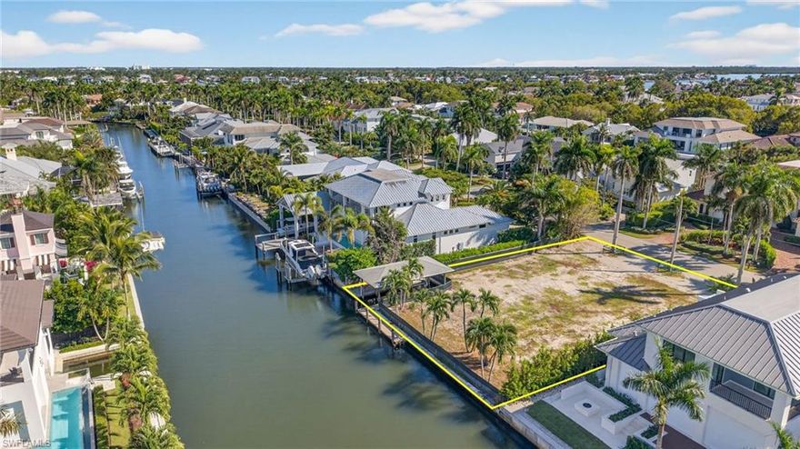 An exceptional opportunity awaits in the prestigious waterfront community of Aqualane Shores. This rare .30-acre cleared homesite sits directly on a picturesque canal offering direct Gulf access with no bridges—a true boater’s paradise in one of Naples’ most sought-after luxury neighborhoods.
Design and build your custom estate on this prime waterfront setting, where wide canal views, quick open-water access, and a serene coastal atmosphere create the ideal backdrop for the ultimate Naples lifestyle. With generous dimensions and an enviable location including an existing dock and covered boatlift, the property offers limitless possibilities for crafting a world-class residence with dockage, outdoor living spaces, and resort-style amenities. 
Perfectly suited for boating and water-sport enthusiasts, the homesite offers effortless navigation to Naples Bay and the Gulf of Mexico. Aqualane Shores residents enjoy an unparalleled balance of privacy, prestige, and convenience, all within biking distance to the beach and steps from 3rd Street South’s famed dining, boutiques, and cafés. The energy of 5th Avenue South—with its world-class shopping, galleries, and entertainment—is just moments away.
Opportunities of this caliber are increasingly rare. Secure your piece of Naples waterfront paradise and create the custom home you’ve always envisioned in one of the city’s most coveted coastal communities.