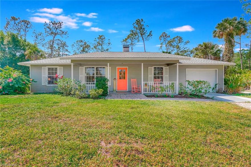 Annual Rental Available – A Peaceful Equestrian Retreat! Welcome to this charming 3-bedroom, 2-bathroom home set on a serene 2.73-acre property, complete with a 2-stall horse stable. This spacious residence features a desirable Great Room layout with vaulted ceilings, a cozy fireplace, and a skylight that fills the space with natural light. The home also includes a large kitchen, separate laundry room, and a 1-car garage. Step outside to enjoy a screened lanai overlooking a sprawling yard—perfect for relaxing or entertaining. The fully fenced property includes a barn, tack room, and grazing area, ideal for horse lovers. With southern exposure, an entry gate, no HOA fees, and no water bills, you’ll enjoy both privacy and savings. Solar panels help keep your energy costs low. Located just 7 miles from Picayune Strand State Forest, you'll have access to over 25 miles of horseback riding and hiking trails, plus camping with paddocks for outdoor adventures. Come experience the tranquility and space of country living, all within reach of Naples' conveniences. Your peaceful new home awaits!