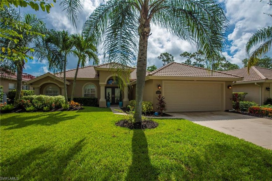 Beautiful 3 Bedroom, 2 Bath home in one of Naples most sought after communities. Home is being sold as TURNKEY / FURNISHED. Gently lived in, this home boasts an entertainers dream. This home is SMART...Newly installed SONOS Surround Sound System inside and out, as well as security cameras and wifi thermostat which can be monitored on your smart phone. The Kitchen includes Granite counter tops, Wood Cabinets with soft-close drawers and Stainless Steel Appliances. The screened-in lanai area features an oversized pool that is heated via Solar Power, a new Flat screen TV and nice patio furniture. After walking through the lovely double etched glass front door you get a great view of view of the pool for you and your guests. Extended tile floors throughout living area. HOA fees are only $262/quarter! Investors, Briarwood allows weekly rentals!
Community features: Guard Gated Security, Tennis, Lap Pool, Resort Pool, Clubhouse, Basketball, Volleyball, Playground and Sports Field. 
Less than 10 minutes from Naples Pier, Beach, 5th Avenue Restaurants, Shopping, and Marinas.