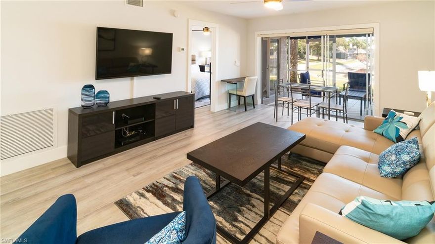 Congratulations, you have just discovered one of Naples' best kept secrets! The Pavilion Club is a premier property located in North Naples. Your new getaway will include a long list of amenities with reasonable maintenance fees. The entire property and unit has been updated from top to bottom. You will notice the new stone fence surrounding the property as you enter through the front gate. The buildings have been repainted, new roof installed, and all new carports! This first floor end unit comes with a rarely available LAKE VIEW! You will enjoy the spacious feel of this 2 Bedroom, 2 Bath condo. When you decide to leave your new home you will find that you are within walking distance to the white sand beaches, shops and restaurants including The Pavilion Center, Mercato, and Collier County library branch. In addition there is a community park that offers tennis, bocce ball, walking paths, volleyball, basketball, and a play ground for the children. This opportunity will not last long!