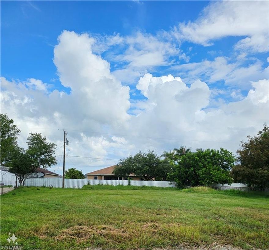Discover the perfect canvas for your dream home at this prime vacant land. Nestled in a vibrant neighborhood, this property offers an exceptional opportunity to build a custom residence tailored to your lifestyle.
Situated in a highly sought-after area, this land benefits from its proximity to a variety of amenities. Enjoy easy access to a diverse selection of restaurants and shopping venues, ensuring convenience and entertainment at your doorstep. For those seeking leisure and relaxation, the renowned Sanibel beaches and Fort Myers are just a short drive away, offering picturesque coastal retreats and outdoor recreational activities.
With its desirable location and potential, this vacant residential land presents an ideal investment opportunity or the chance to create your own tranquil haven in one of Florida's most desirable locations. Don't miss out on this rare offering to own a piece of paradise in Cape Coral.
Contact me today to seize this opportunity and begin turning your vision into reality!