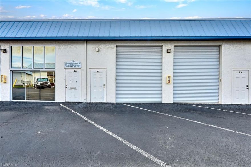 Fantastic Commercial Unit opportunity, rarely available C-5 Commercial unit with 33.5 x 16.25 storage space and a 23'x16' loft with great office space. The unit has an overhead garage door and separate entrance. Great space for contractors needing an office, commercial storage space, workshop or an individual needing extra storage. New epoxy floor. Comes with paved rear parking.