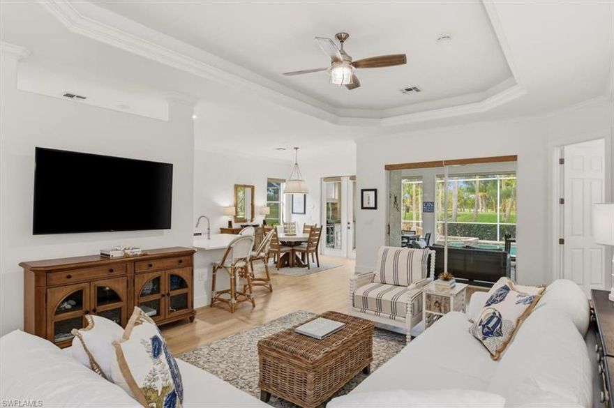 Welcome home to this recently renovated, move-in ready 3 bed, 2 bath single family home in Cypress Woods that offers immediate bundled golf and with a cohesive, high quality renovation throughout. New flooring spans the home, complemented by a renovated guest bath, updated lighting, and a well appointed kitchen featuring new appliances including refrigerator, wine coolers, dishwasher, along with updated countertops and backsplash. Additional improvements include a new washer/dryer, outdoor kitchen with electric cooktop, new pool pump, and a 2022 roof.

Positioned with desirable western exposure overlooking the 3rd tee, the home’s outdoor living is equally compelling, featuring a heated pool and spa designed for incredible sunset views and a seamless connection between indoor and outdoor spaces.

Cypress Woods Golf & Country Club is a bundled golf community centered around an 18 hole Gordon Lewis designed championship course, complemented by tennis, 8 newer pickleball courts, bocce, a resort style community pool and spa, fitness center, and an active, member focused lifestyle, all within a prime North Naples location.