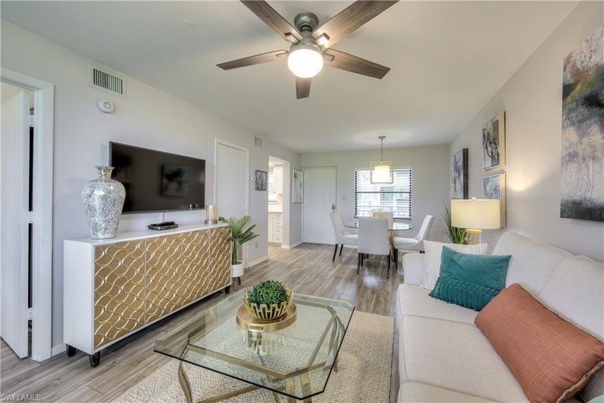 Completely renovated, turnkey furnished unit with beautiful golf course, lake views. Ideally located in Wild Pines Building C close to Wild Pines community pool and tennis courts. Wild pines allows for minimum 7 day weekly rentals making this one of the best rental opportunities you will find. This is a 1 bedroom, 1 bath great room design unit completely renovated in 2020 with quartz counter tops, new soft closet cabinets, stainless steel appliances, LED lighting in kitchen. Brand new flooring throughout and newly furnished in 2020. This unit feels brand new. This unit is ready for use or rent or to enjoy right away. Bonita Bay offers five championship golf courses, a full-service marina, four parks including beach park, 12 miles of hiking and biking trails, pickleball, bocce ball, tennis, canoeing and much more.