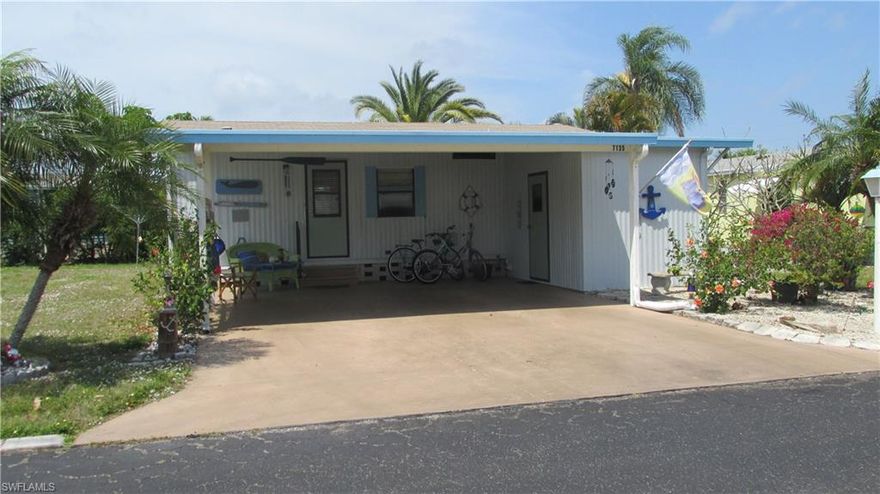 GULF ACCESS 2/2 HOME WITH GREAT VIEW OF CANAL, COVERED BOAT LIFT, DOCK IN A 55+ COMMUNITY WITH
POOL, HOT TUB, BOAT RAMP, BOAT STORAGE, activities for everyone. This home has been updated with new laminate floors, bath rooms vanities, air conditioner and has open floor plan. This home is move in ready with everything you need including furniture. You own your land and only pay $83.00 per month HOA.